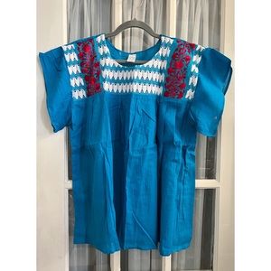 Mexican Boho Embroidered Top XXL